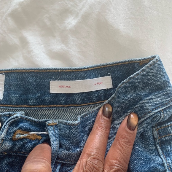 Frame Heritage Le Piper Blue Distressed Ankle Jeans - Picture 6 of 15